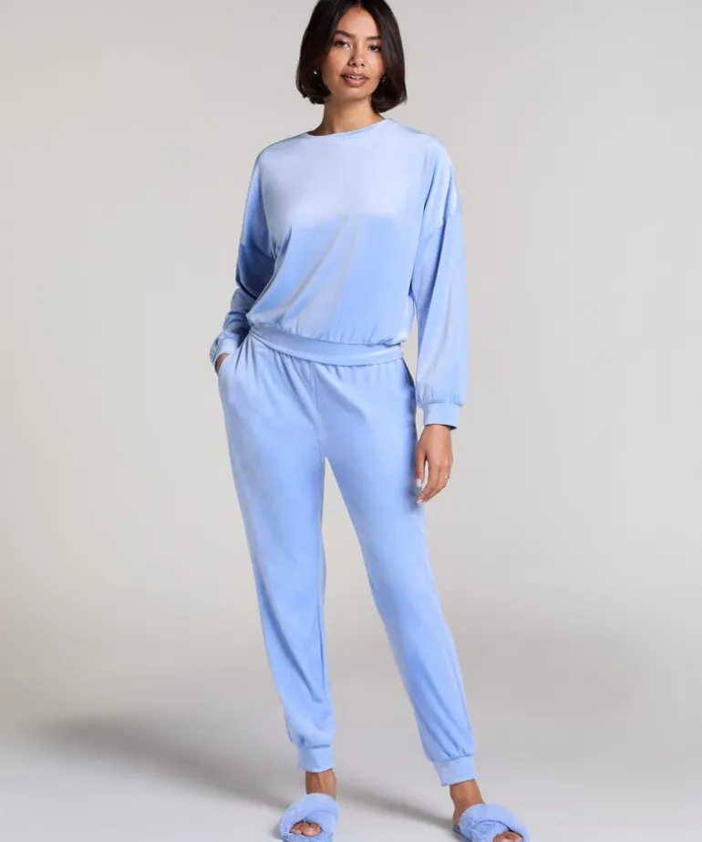 Velours Jogging Pants - Blue
