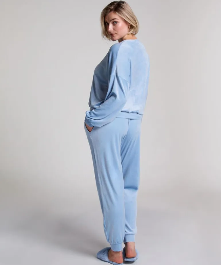 Velours Jogging Pants - Blue