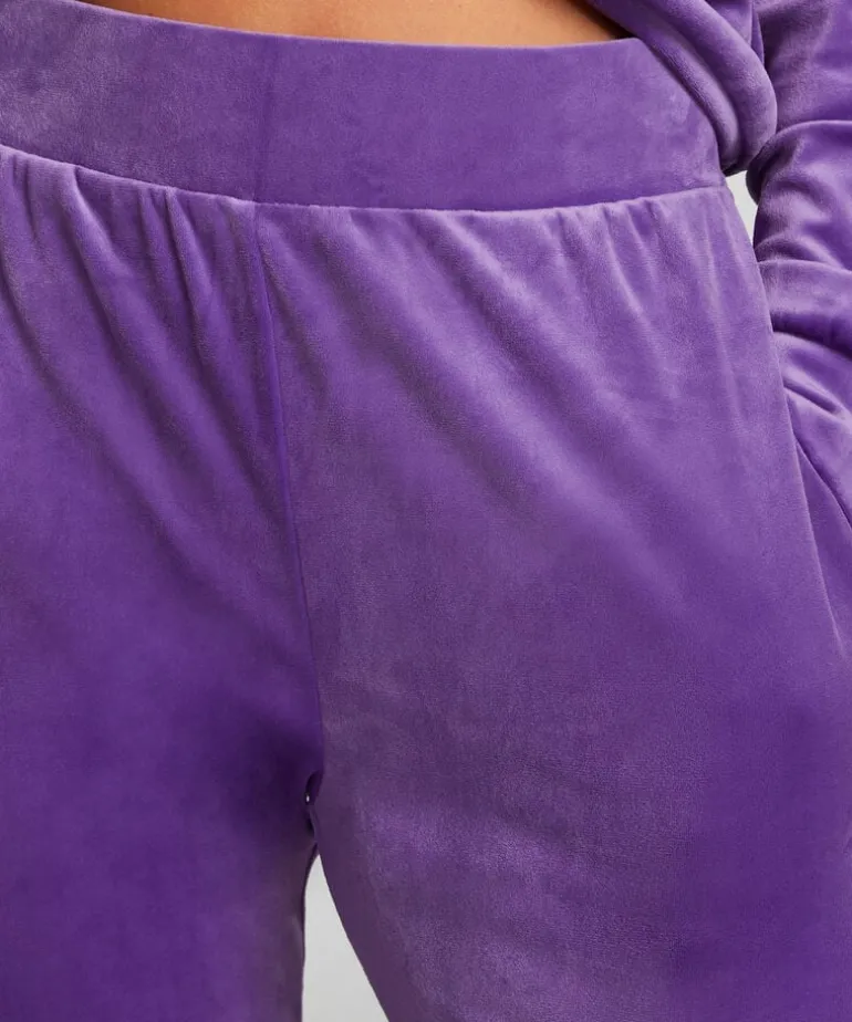 Velours Jogging Pants - Purple