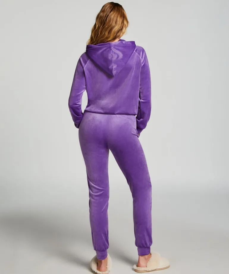 Velours Jogging Pants - Purple