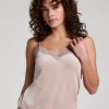 Velours Lace Cami Top - Beige