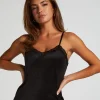 Velours Lace Cami Top - Black