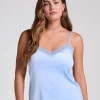 Velours Lace Cami Top - Blue