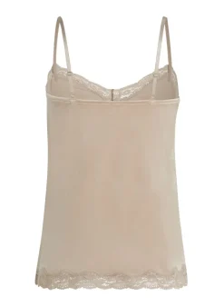 Velours Lace Cami Top - Beige