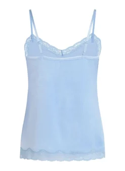 Velours Lace Cami Top - Blue