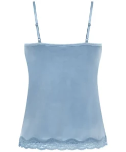 Velours Lace Cami Top - Blue