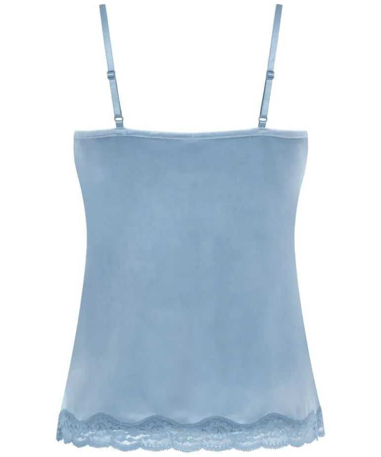 Velours Lace Cami Top - Blue