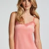 Velours Lace Cami Top - Pink