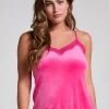 Velours Lace Cami Top - Pink