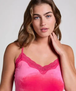 Velours Lace Cami Top - Pink