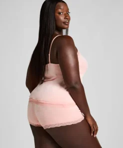 Velours Lace Cami Top - Pink