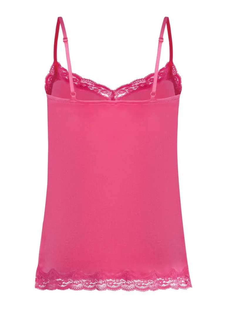Velours Lace Cami Top - Pink