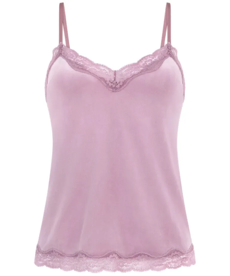 Velours Lace Cami Top - Purple