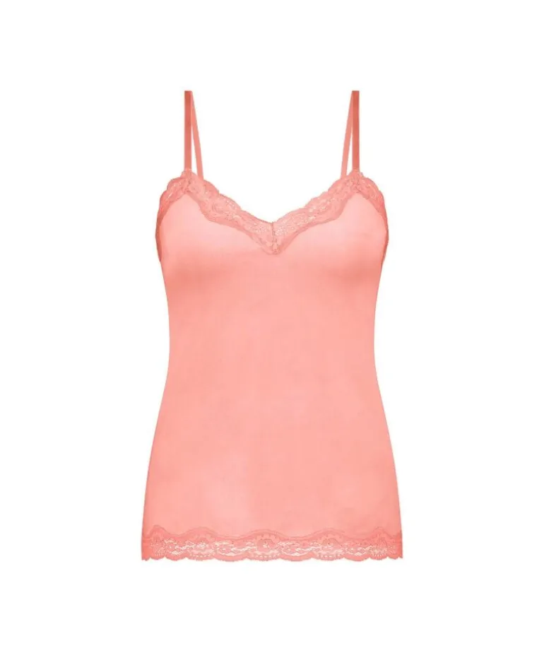 Velours Lace Cami Top - Pink