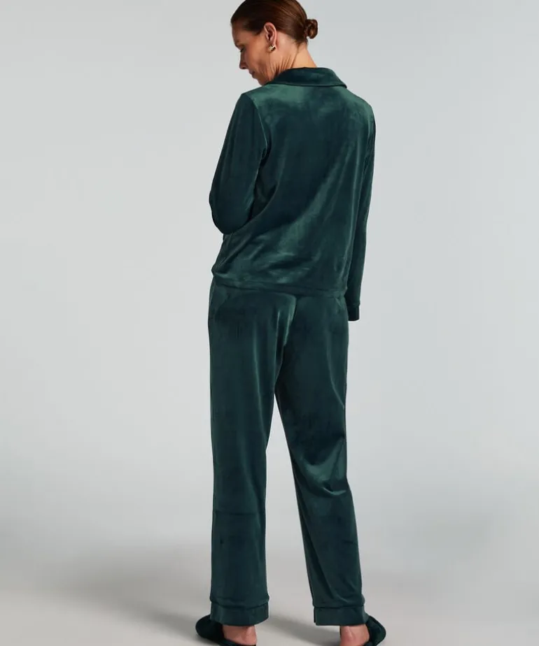 Velours Long-Sleeved Jacket - Green