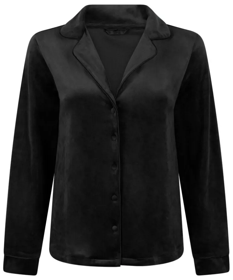 Velours Long-Sleeved Jacket - Black