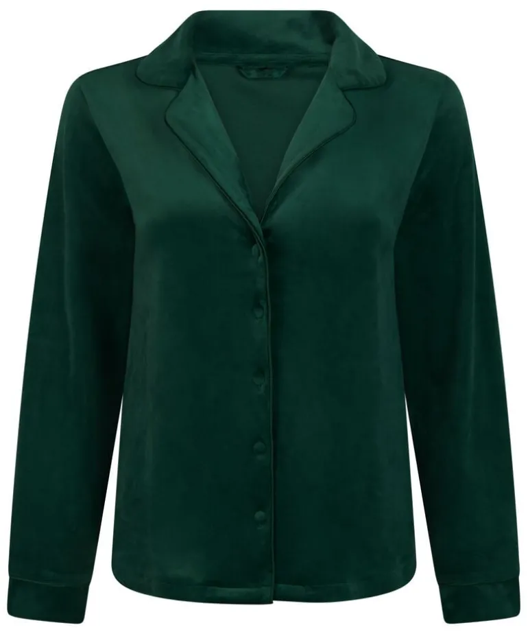 Velours Long-Sleeved Jacket - Green
