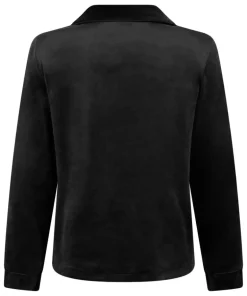 Velours Long-Sleeved Jacket - Black