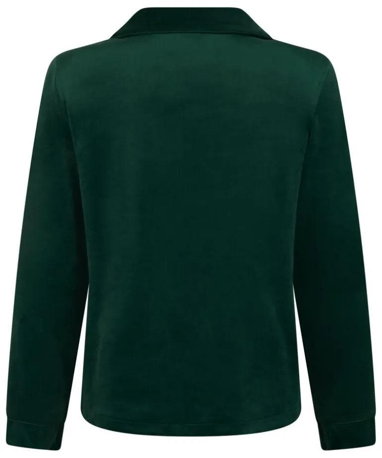 Velours Long-Sleeved Jacket - Green
