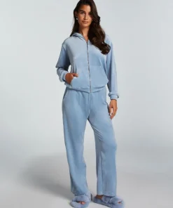 Velours Pyjama Pants - Blue