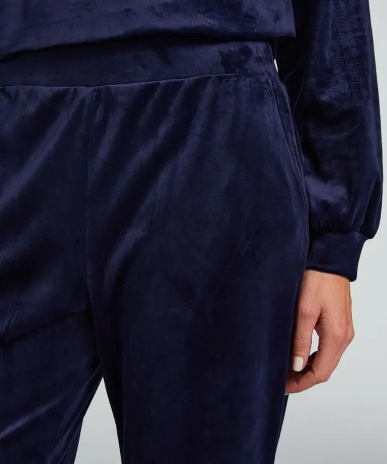 Velours Pyjama Pants - Blue