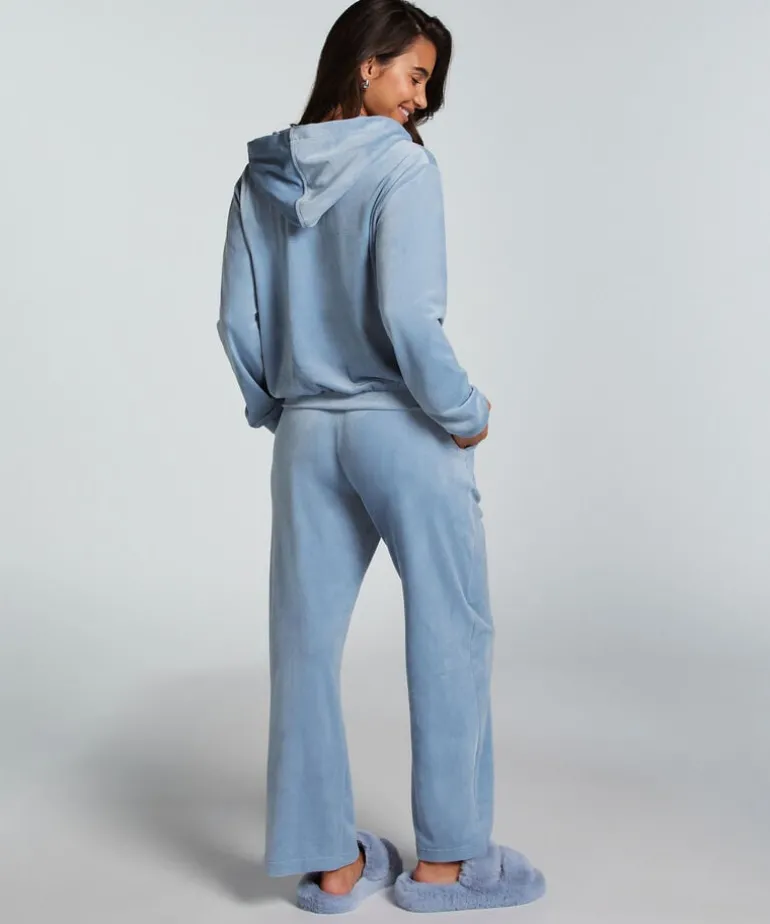 Velours Pyjama Pants - Blue
