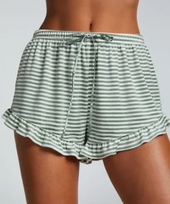 Velours Ruffle Shorts - Green