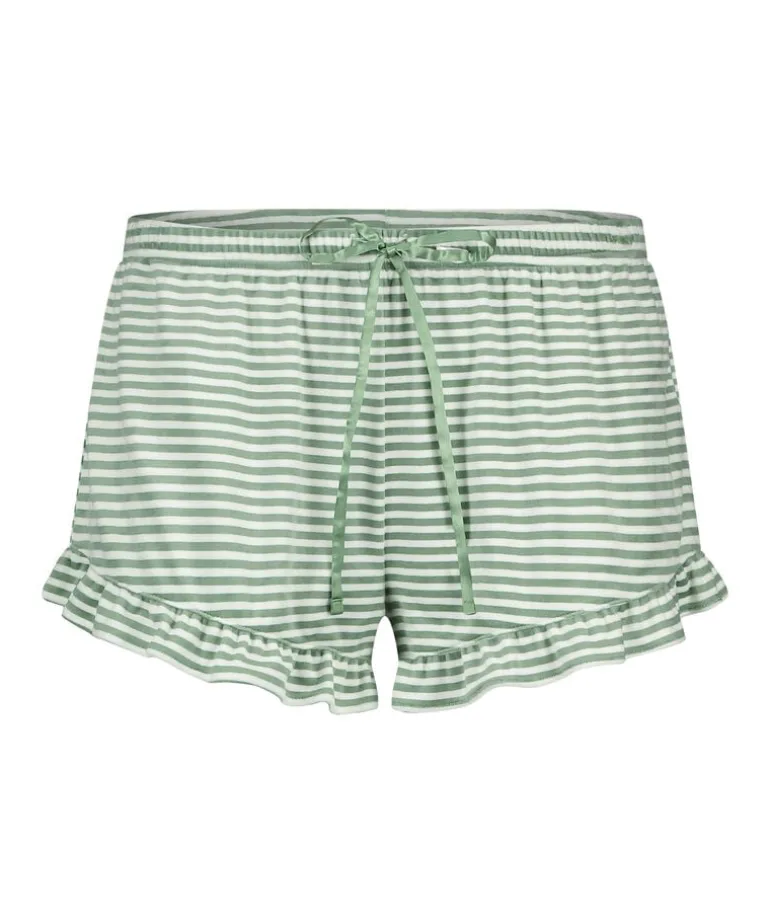 Velours Ruffle Shorts - Green