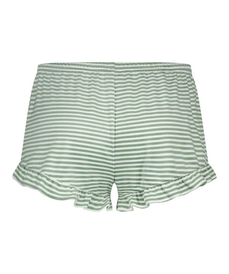 Velours Ruffle Shorts - Green