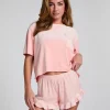 Velours Ruffle Shorts - Pink