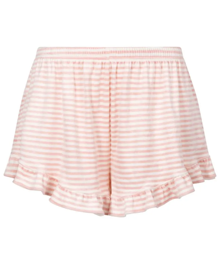 Velours Ruffle Shorts - Pink