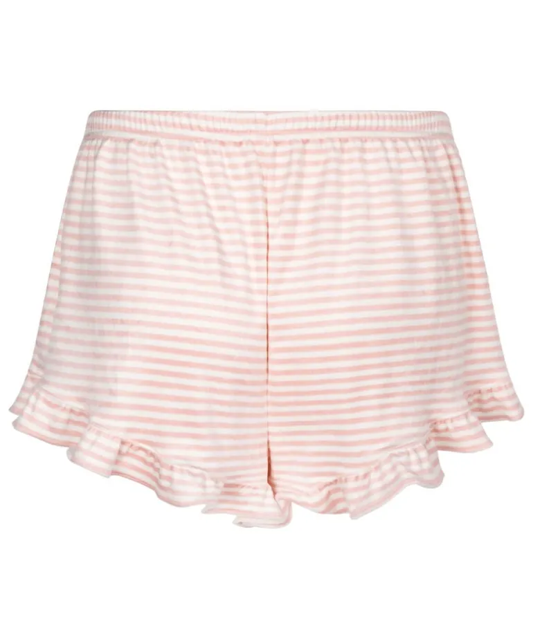 Velours Ruffle Shorts - Pink