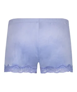 Velvet lace shorts - Blue