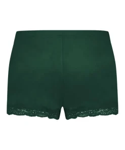 Velvet lace shorts - Green