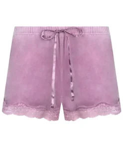 Velvet lace shorts - Purple