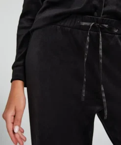 Velvet pyjama pants - Black