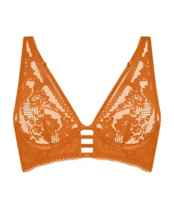 Vera Non-Padded Longline Underwired Bra - Orange