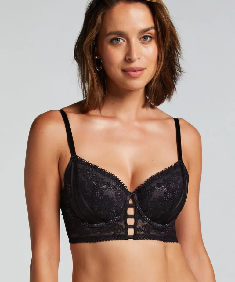 Vera Padded Longline Underwired Bra - Black