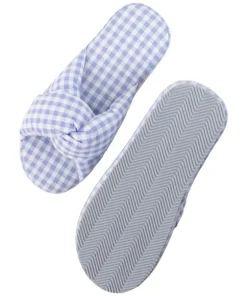 Vichy Braided Slippers - Blue