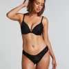 V-shaped Brazilian knickers mesh - Black