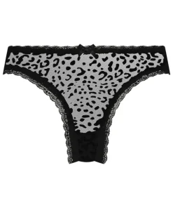 V-shaped Brazilian knickers mesh - Black
