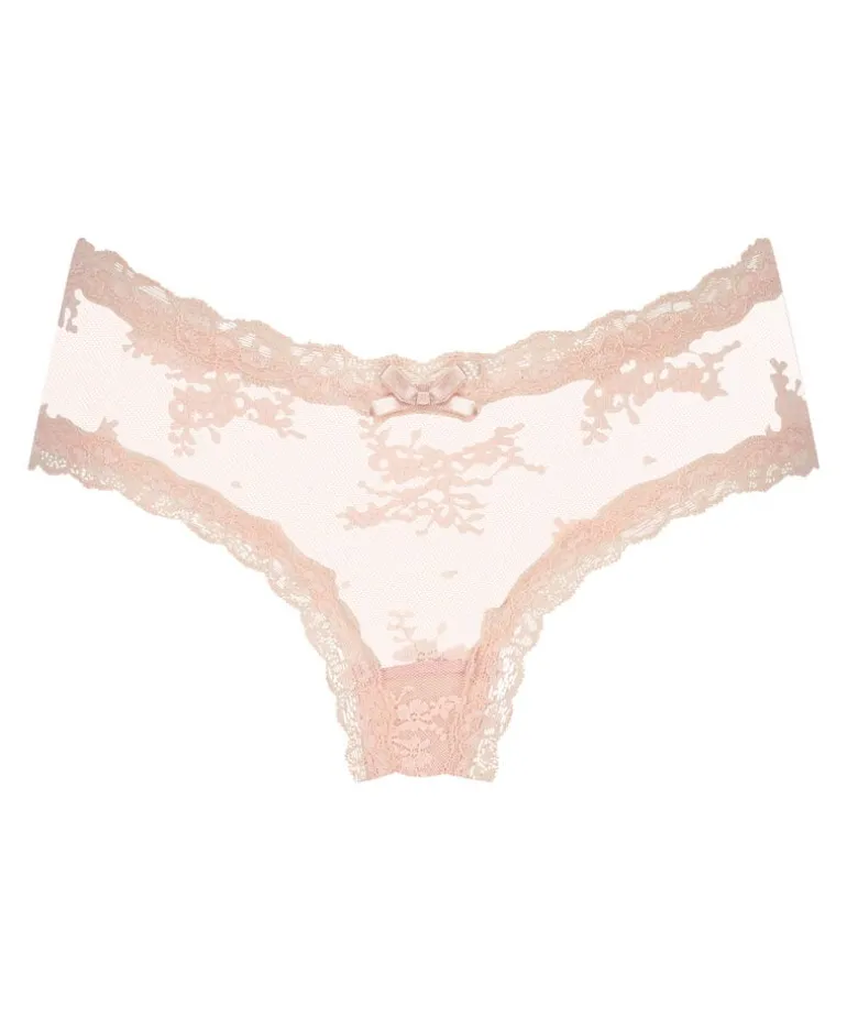 V-shaped Brazilian knickers mesh - Pink