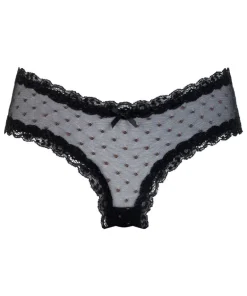 V-shaped Brazilian knickers mesh - Black