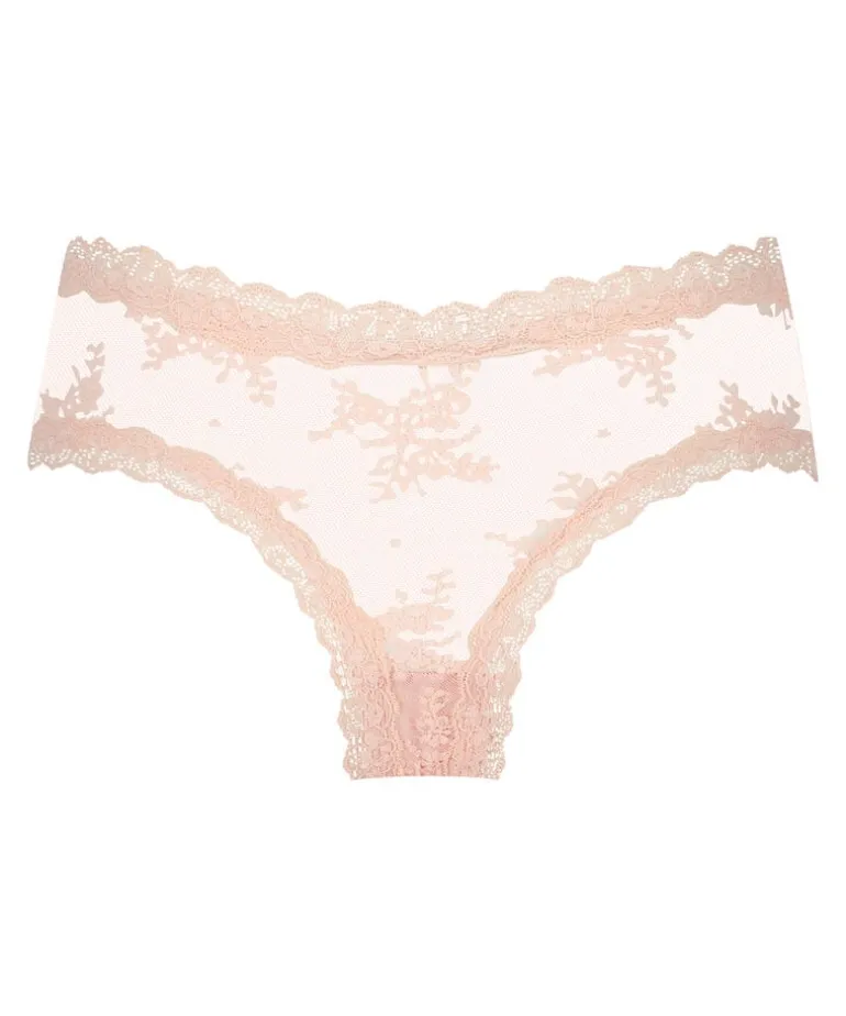 V-shaped Brazilian knickers mesh - Pink