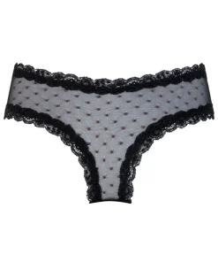 V-shaped Brazilian knickers mesh - Black
