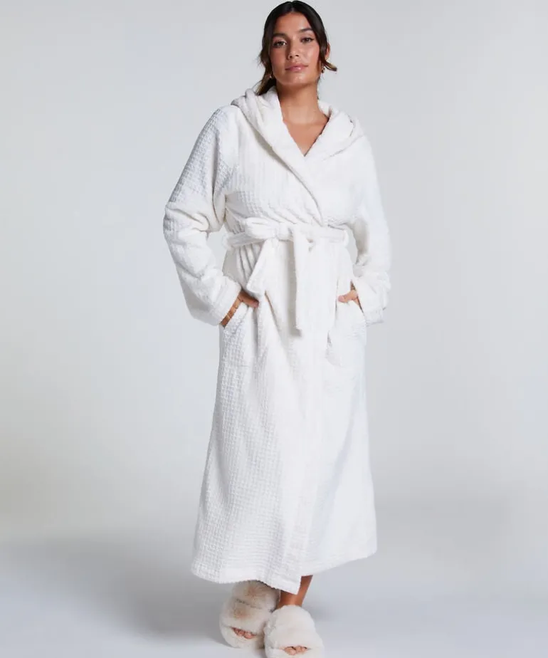 Waffle Bathrobe - White
