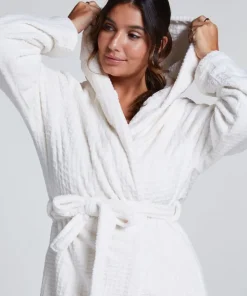 Waffle Bathrobe - White
