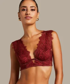 Zoe Non-Padded Underwired Longline Bra - Red