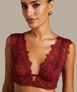 Zoe Non-Padded Underwired Longline Bra - Red