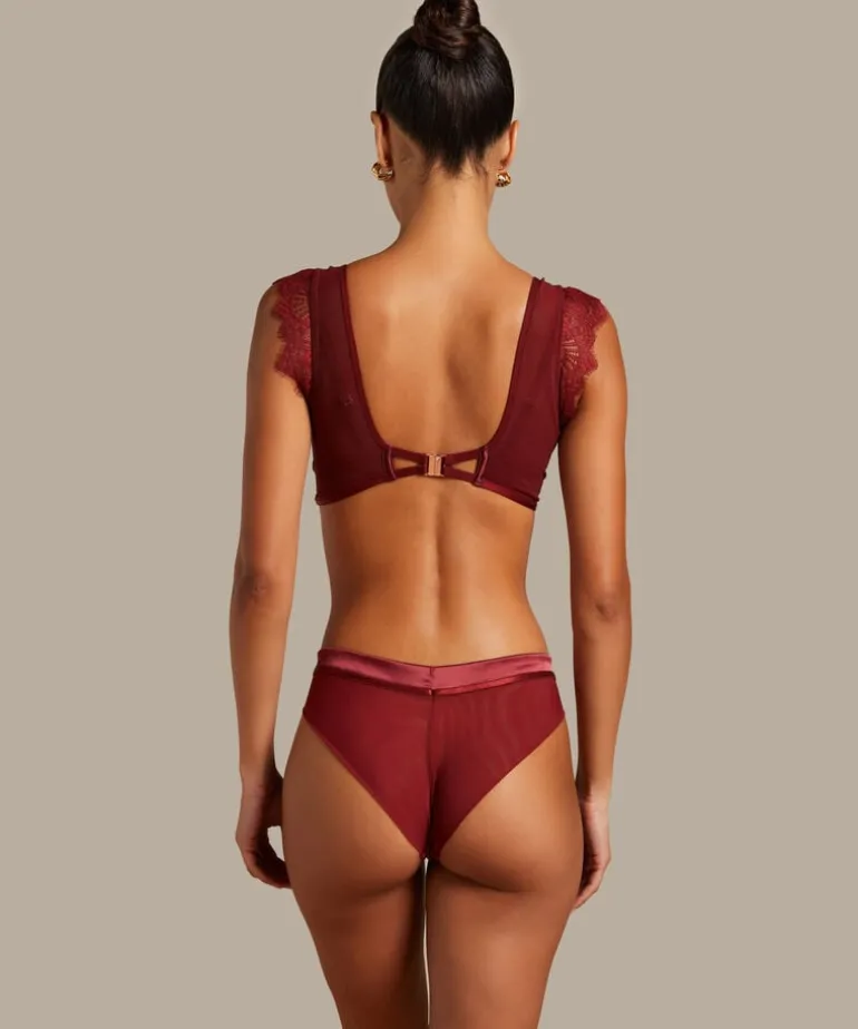 Zoe Non-Padded Underwired Longline Bra - Red